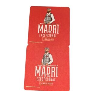 Madri Excepcional Beer Mats‎ Coasters Set of 2 El Alma de Madrid Pub Decor